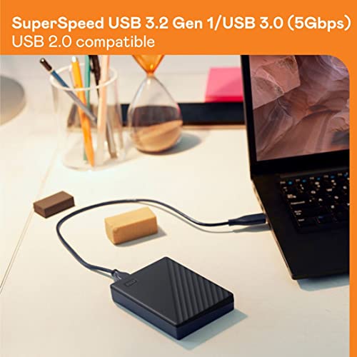WD 2TB My Passport Portable External Hard Drive with backup software and password protection, Black - WDBYVG0020BBK-WESN