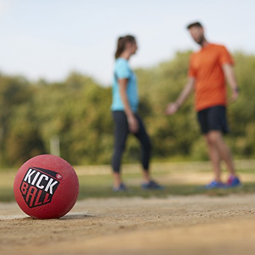 Franklin Sports Rubber Kickball - Kids Playground Ball for Dodgeball + Kickball - 10' Bouncy Ball for Outdoor Games - Red