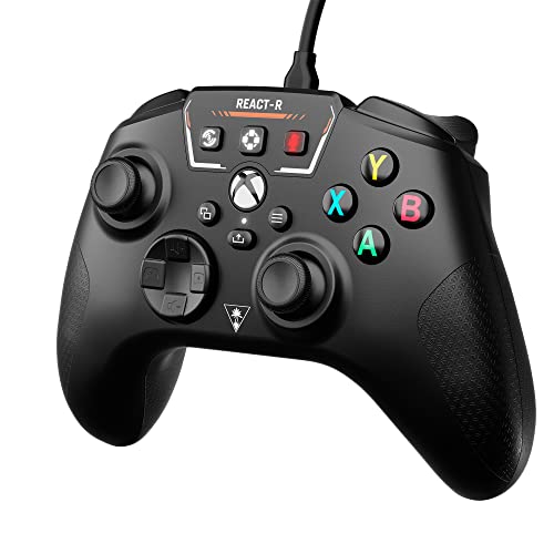 Turtle Beach REACT-R Controller Wired Game Controller – Licensed for Xbox Series X|S, Xbox One and Windows – Audio Controls, Mappable Buttons, Textured Grips - Black