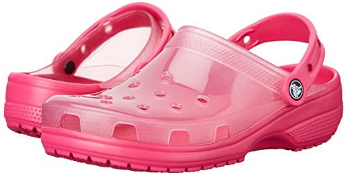 Crocs Unisex Men's and Women's Classic Translucent Clog, Candy Pink, 10 US