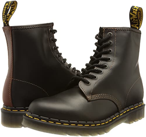 Dr. Martens Men's Lace Fashion Boot, Black + Brown Abruzzo, 9
