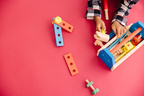 Melissa and Doug Take-Along Tool Kit Wooden Construction Toy (24 pcs)