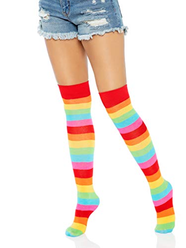 Leg Avenue Women's Rainbow Thigh Highs Socks, One Size