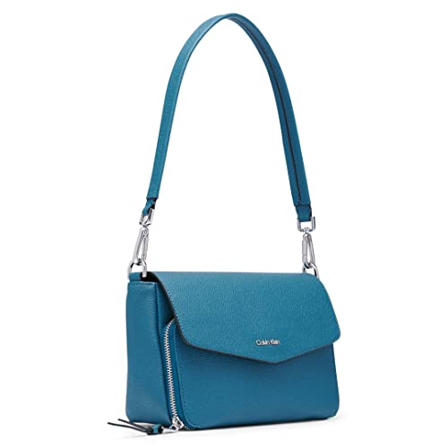 Calvin Klein Ava Novelty Demi Shoulder Bag, Aegean Blue Textured