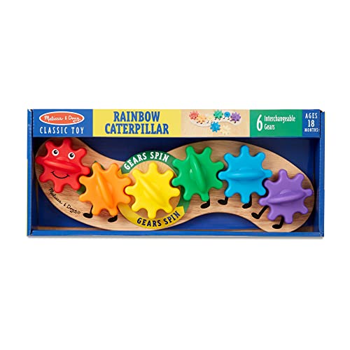 Melissa and Doug Rainbow Caterpillar Gear Toy With 6 Interchangeable Gears - For Toddlers And Babies