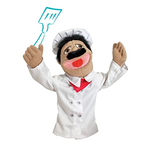 Melissa and Doug Chef Puppet (Al Dente) with Detachable Wooden Rod - Pretend Play Chef Puppet Chef Pepe