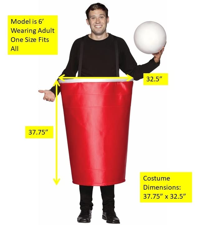 Rasta Imposta Beer Pong Cup Costume, Red, One Size