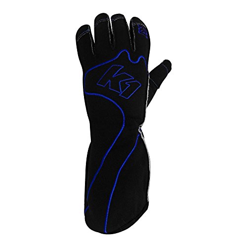 K1 Race Gear RS1 Reverse Stitch Kart Racing Gloves (Blue/Black, XXX-Small)