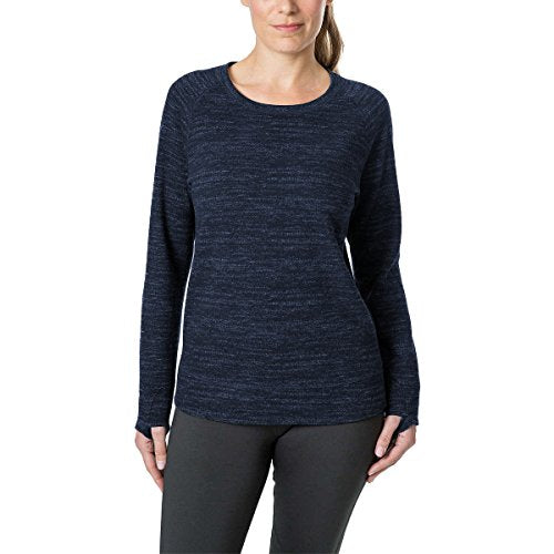 Kirkland Signature Ladies Crew Pullover (Medium, Blue Heather)