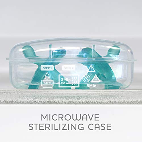 Chicco PhysioForma 100% Soft Silicone One Piece Pacifier for Babies 16-24m, Teal, Orthodontic Nipple, BPA-Free, 2-count in Sterilizing Case