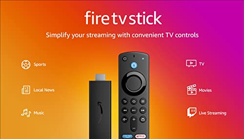 Fire TV Stick with Alexa Voice Remote (includes TV controls), free and live TV without cable or satellite, HD streaming device