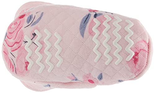 Hudson Baby Unisex Baby Quilted Booties, Pink Navy Floral 2pk, 12-18 Months
