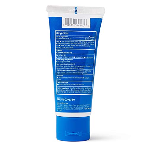 Medline Soothe and Cool Moisture Barrier Ointment, with Vitamins A, D and E and Aloe, Unscented, 2-oz Tube (Pack of 12)