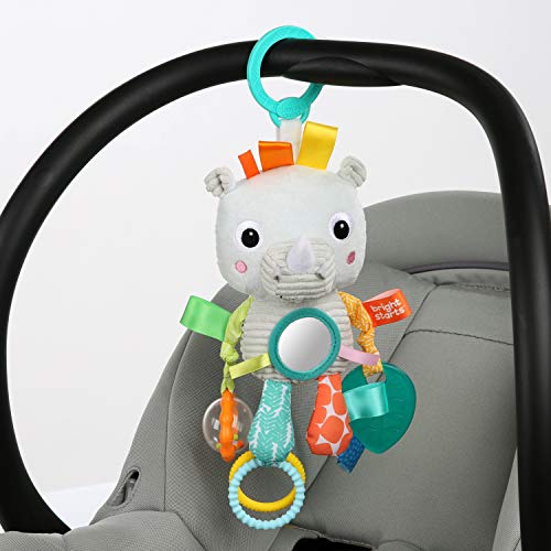 Bright Starts Playful Pals Activity Take-Along Toy, Rhino, Newborn +