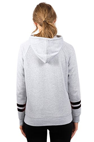 Ultra Game NBA Minnesota Timberwolves Womens Soft Fleece Pullover Hoodie Sweatshirt With Varsity Stripe, Heather Gray, Small
