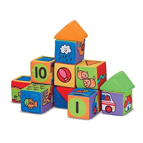 Melissa and Doug K's Kids Match and Build Soft Blocks Set For Toddlers, Building Blocks, Sensory Baby Stacking Toys