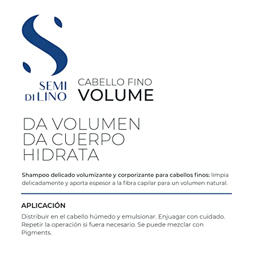 Alfaparf Milano Semi Di Lino Volume Shampoo For Fine Hair – Sulfate Free Volumizing Low Shampoo - Adds Intense Volume, Thickness and Body - Anti-Frizz - Professional Salon Quality - 8.45 fl. Oz.