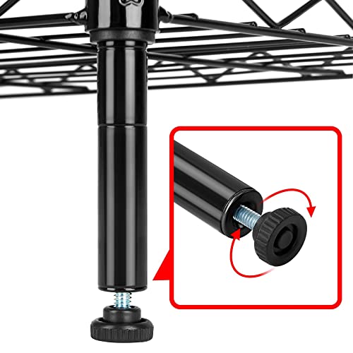 SINGAYE 3 Shelf Wire Shelving Unit Adjustable Storage Shelving 21.26”W x 11.41”D x 22.83”H (Black)