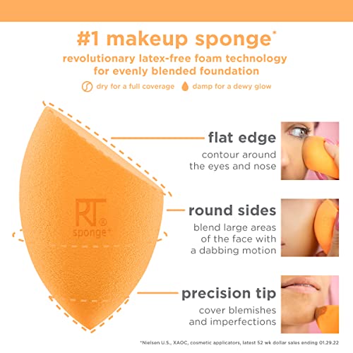 Real Techniques Everyday Essentials Kit, Makeup Brushes and Makeup Blending Sponge, Makeup Tools For Foundation, Blush, Bronzer, and Eyeshadow, Synthetic Bristles, 5 Piece Set