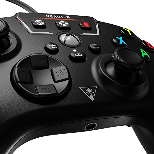 Turtle Beach REACT-R Controller Wired Game Controller – Licensed for Xbox Series X|S, Xbox One and Windows – Audio Controls, Mappable Buttons, Textured Grips - Black