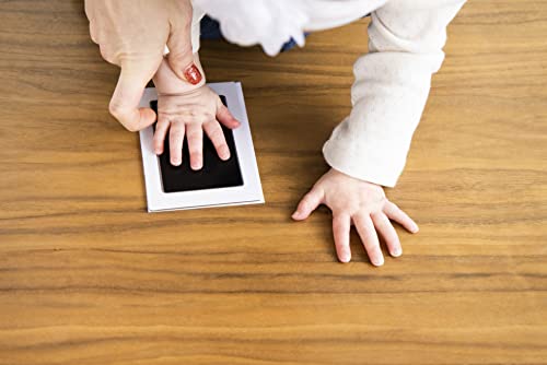 Pearhead First 5 Years Chevron Baby Memory Book with Clean-Touch Baby Safe Ink Pad to Make Baby's Hand or Footprint Included, Blue