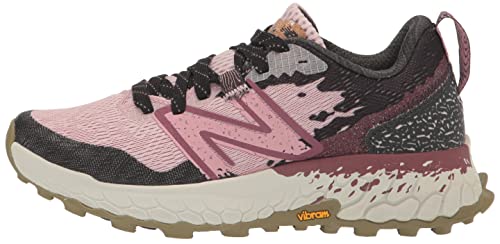 New Balance Women's Fresh Foam X Hierro V7 Trail Running Shoe, Stone Pink/Blacktop/Washed Burgundy, 8 Wide