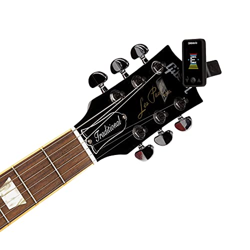 D'Addario Accessories Guitar Tuner - Eclipse Headstock Tuner - Clip On Tuner for Guitar - Great for Acoustic Guitars and Electric Guitars - Quick and Accurate Tuning - Black