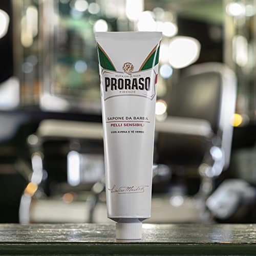 Proraso Shaving Cream for Men, Sensitive Skin Formula with Green Tea and Oatmeal, 5.2 Oz