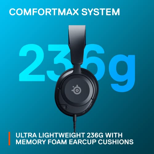 SteelSeries New Arctis Nova 1P Multi-System Gaming Headset — Hi-Fi Drivers — 360° Spatial Audio — Comfort Design — Durable — Lightweight — Noise-Cancelling Mic — PS5/PS4, PC, Xbox, Switch - Black