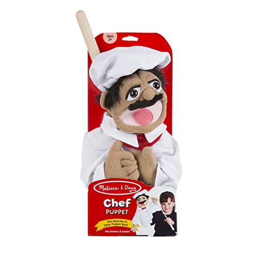Melissa and Doug Chef Puppet (Al Dente) with Detachable Wooden Rod - Pretend Play Chef Puppet Chef Pepe