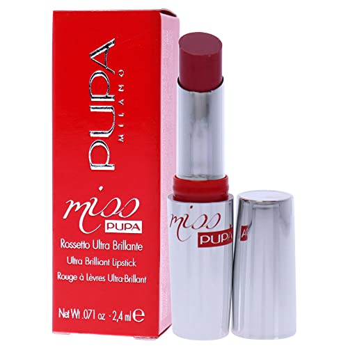 Pupa Milano Miss Milano Lipstick - Creamy, Ultra Pigmented Color For Lips - Nourishing Formula - Crystal-Effect Lipstick - Ultimate Boost Of Volume And Hydration - 202 Ballroom - 0.071 OZ