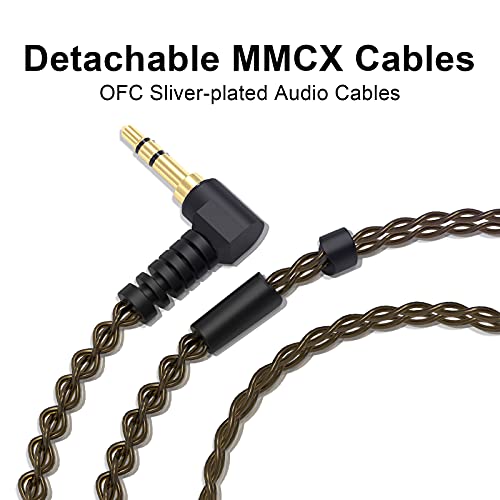 BASN Bsinger PRO in Ear Monitor Headphones for Musicians, Dynamic Driver Noise Isolating Earphones with 2 Detachable MMCX Cables (Black)