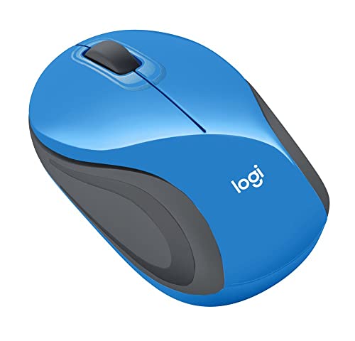 Logitech Wireless Mini Mouse M187 Ultra Portable, 1000 DPI Optical Tracking, 3-Buttons, PC/Mac/Laptop - Blue