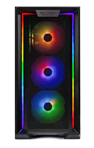 Skytech Nebula Gaming PC Desktop – Intel Core i3 12100F 3.3 GHz, NVIDIA RTX 3050, 500GB NVME SSD, 16GB DDR4 RAM 3200, 600W Gold PSU, Wi-Fi, Windows 11 Home 64-bit