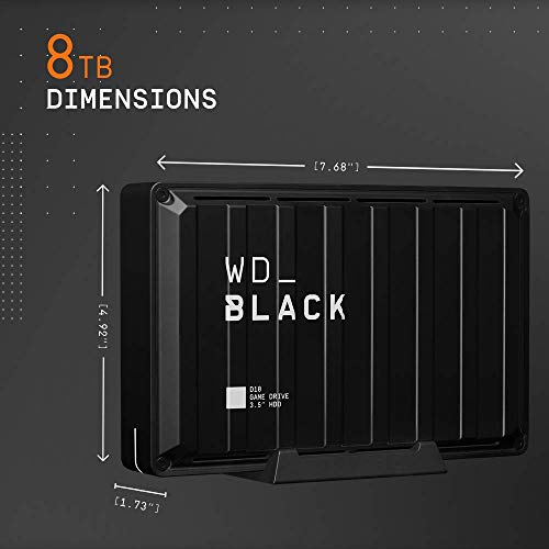 WD_BLACK 8TB D10 Game Drive - Portable External Hard Drive HDD Compatible with Playstation, Xbox, PC, and Mac - WDBA3P0080HBK-NESN
