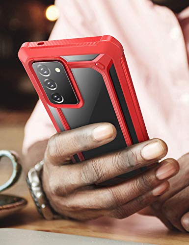 SUPCASE Unicorn Beetle EXO Pro Series Case for Galaxy Note 20 (2020 release), Premium Hybrid Protective Clear Bumper Case Without Built-in Screen Protector (Red)
