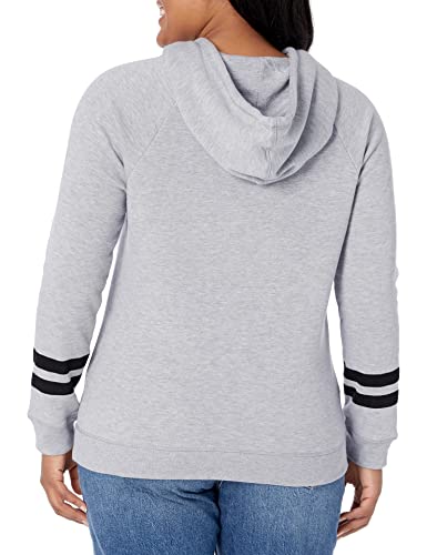 Ultra Game NBA Minnesota Timberwolves Womens Soft Fleece Pullover Hoodie Sweatshirt With Varsity Stripe, Heather Gray, Small