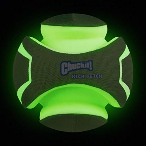 ChuckIt! Kick Fetch Dog Toy Ball, Glow In The Dark, Small