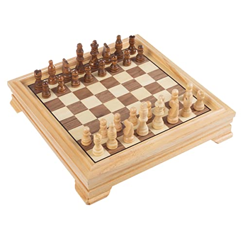 Hey! Play! Deluxe 7-in-1 Game Set - Chess - Backgammon Etc, Brown (12-2072)
