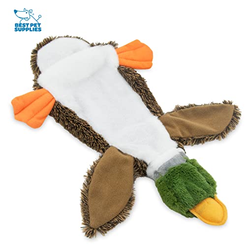 Best Pet Supplies 2-in-1 Stuffless Squeaky Dog Toys with Soft, Durable Fabric for Small, Medium, and Large Pets, No Stuffing for Indoor Play, Holds a Plastic Bottle - 1Wild Duck, Medium