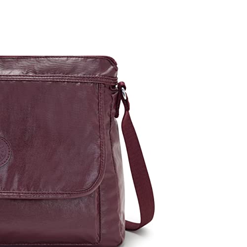Kipling Women's Aisling Crossbody, Lightweight Everyday Purse, Shoulder Bag, Burgundy Lacq