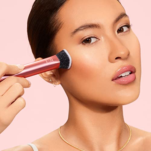 Real Techniques Face Base Makeup Brush Kit, For Concealer, Foundation, and Contour, Works With Liquid, Cream and Powder Products, Staples For Blending and Buffing, 4 Piece Set