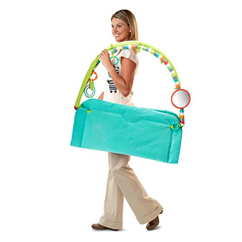 Bright Starts Zig Zag Safari Activity Gym and Play Mat with Take-Along Toys, Ages Newborn +