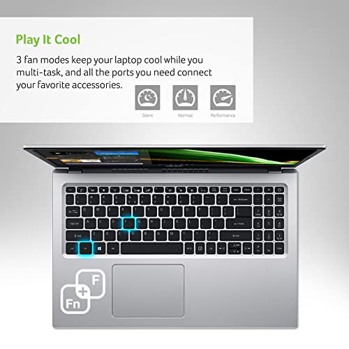 Acer Aspire 5 A515-56-347N Slim Laptop - 15.6' Full HD IPS Display - 11th Gen Intel i3-1115G4 Dual Core Processor - 8GB DDR4 - 128GB NVMe SSD - WiFi 6 - Amazon Alexa - Windows 11 Home in S Mode