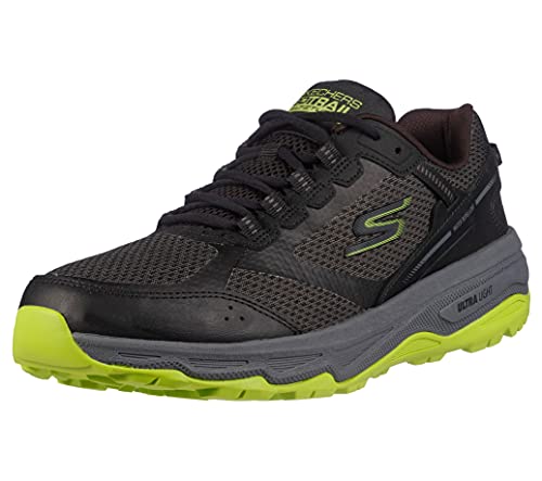 Skechers Men's GOrun Altitude-Trail Running Walking Hiking Shoe with Air Cooled Foam Sneaker, Black/Lime, 10