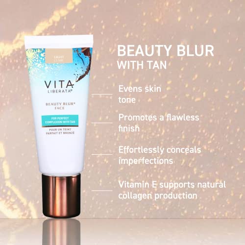 Vita Liberata Beauty Blur Face With Tan, CC Cream, Flawless Complexion, Radiant Glow, Evens Skin Tone, Full Coverage Foundation, Hydrating and Customizable 1.01 fl oz NEW PACKAGING