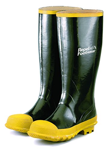 Galeton 7920-12 Repel Footwear Steel Toe Boots with No-Clip Treads, Men's Size 12, Black/Yellow