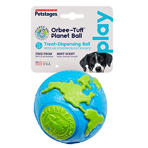 Planet Dog Orbee-Tuff Planet Ball Blue/Green Treat-Dispensing Dog Toy, Large