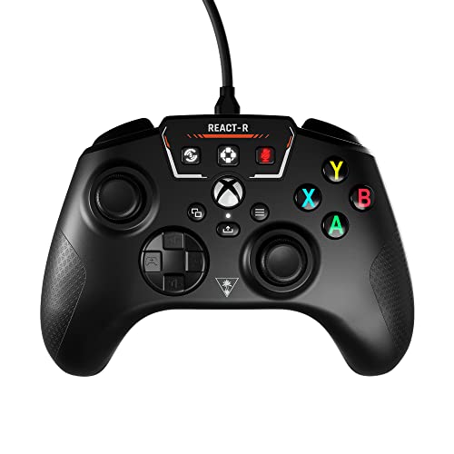 Turtle Beach REACT-R Controller Wired Game Controller – Licensed for Xbox Series X|S, Xbox One and Windows – Audio Controls, Mappable Buttons, Textured Grips - Black