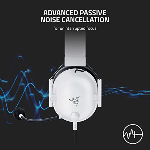 Razer BlackShark V2 X Gaming Headset: 7.1 Surround Sound - 50mm Drivers - Memory Foam Cushion - for PC, PS4, PS5, Switch, Xbox One, Xbox Series X|S, Mobile - 3.5mm Audio Jack – White